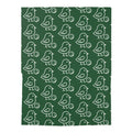 Forest Green Bird Print Baby Swaddle Blanket Lightweight Jersey Polyester