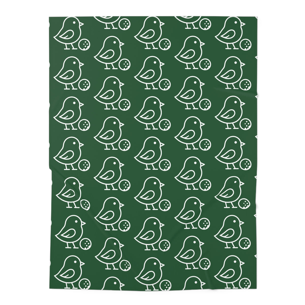 Forest Green Bird Print Baby Swaddle Blanket Lightweight Jersey Polyester