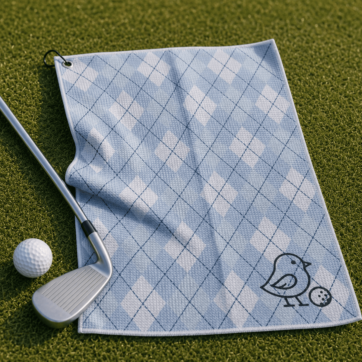 Birdie Argyle Golf Towel - Little Birdie Golf Co