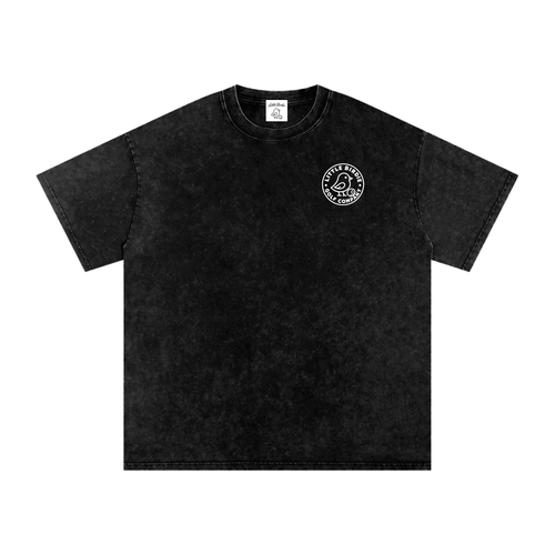 Birdie Badge Oversized Cotton Tee 250 GSM Vintage Wash Relaxed Fit - Little Birdie Golf Co