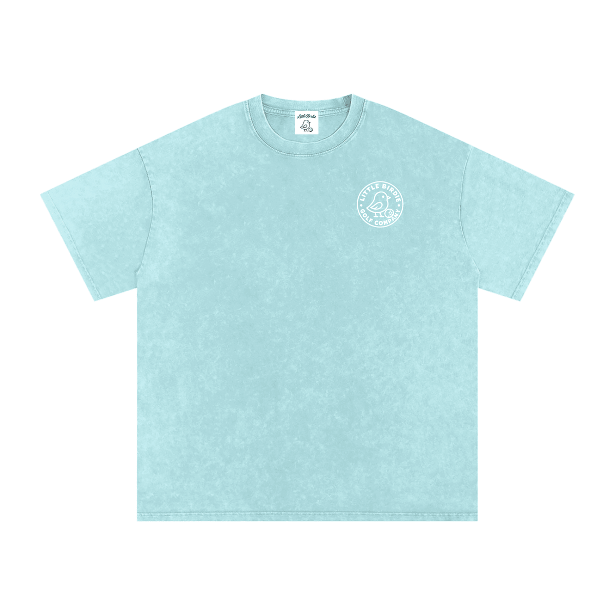 Birdie Badge Oversized Cotton Tee 250 GSM Vintage Wash Relaxed Fit - Little Birdie Golf Co