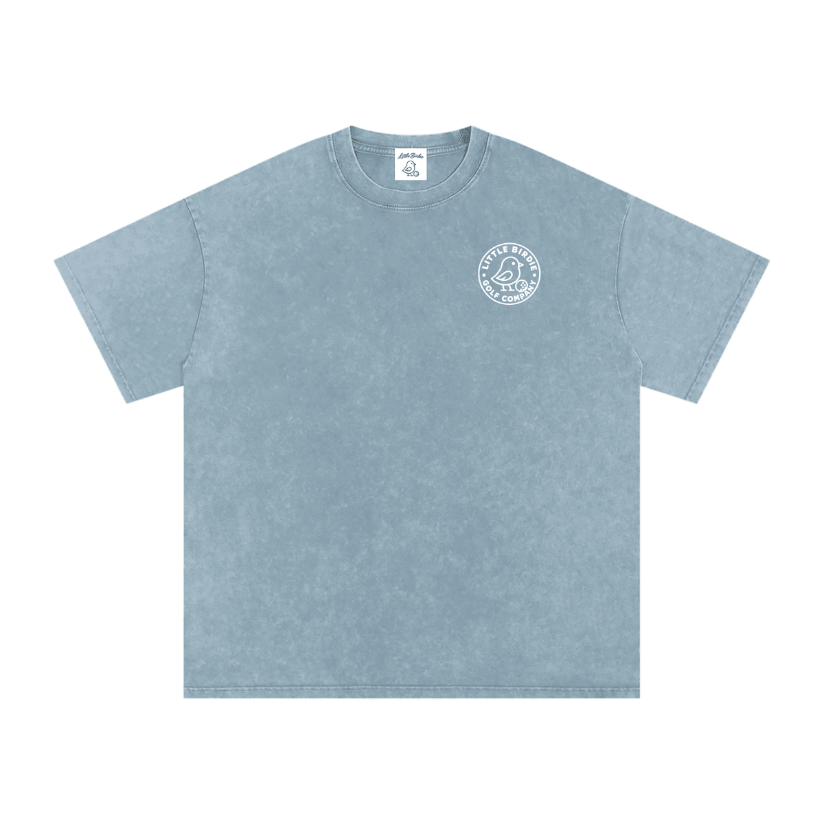 Birdie Badge Oversized Cotton Tee 250 GSM Vintage Wash Relaxed Fit - Little Birdie Golf Co