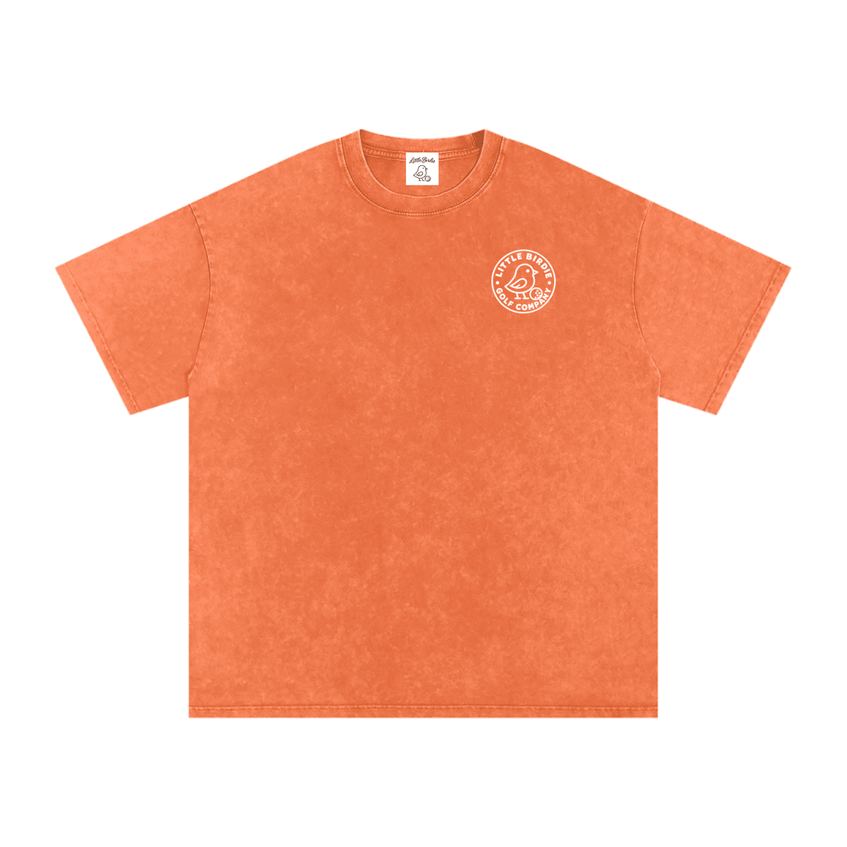 Birdie Badge Oversized Cotton Tee 250 GSM Vintage Wash Relaxed Fit - Little Birdie Golf Co