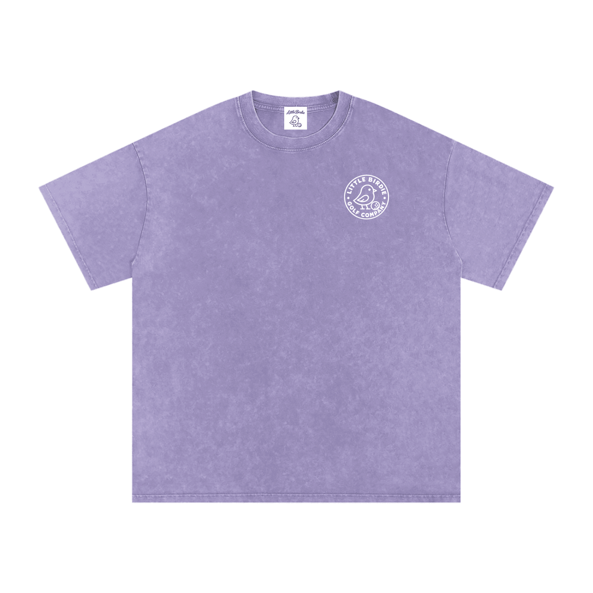 Birdie Badge Oversized Cotton Tee 250 GSM Vintage Wash Relaxed Fit - Little Birdie Golf Co