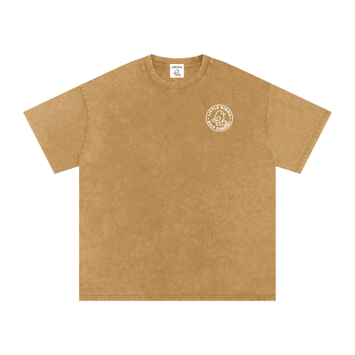 Birdie Badge Oversized Cotton Tee 250 GSM Vintage Wash Relaxed Fit - Little Birdie Golf Co