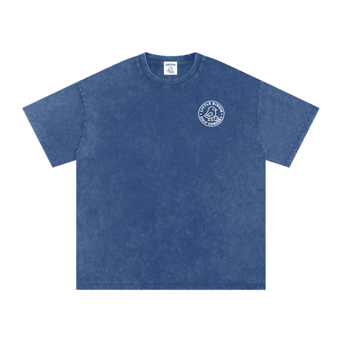 Birdie Badge Oversized Cotton Tee 250 GSM Vintage Wash Relaxed Fit - Little Birdie Golf Co