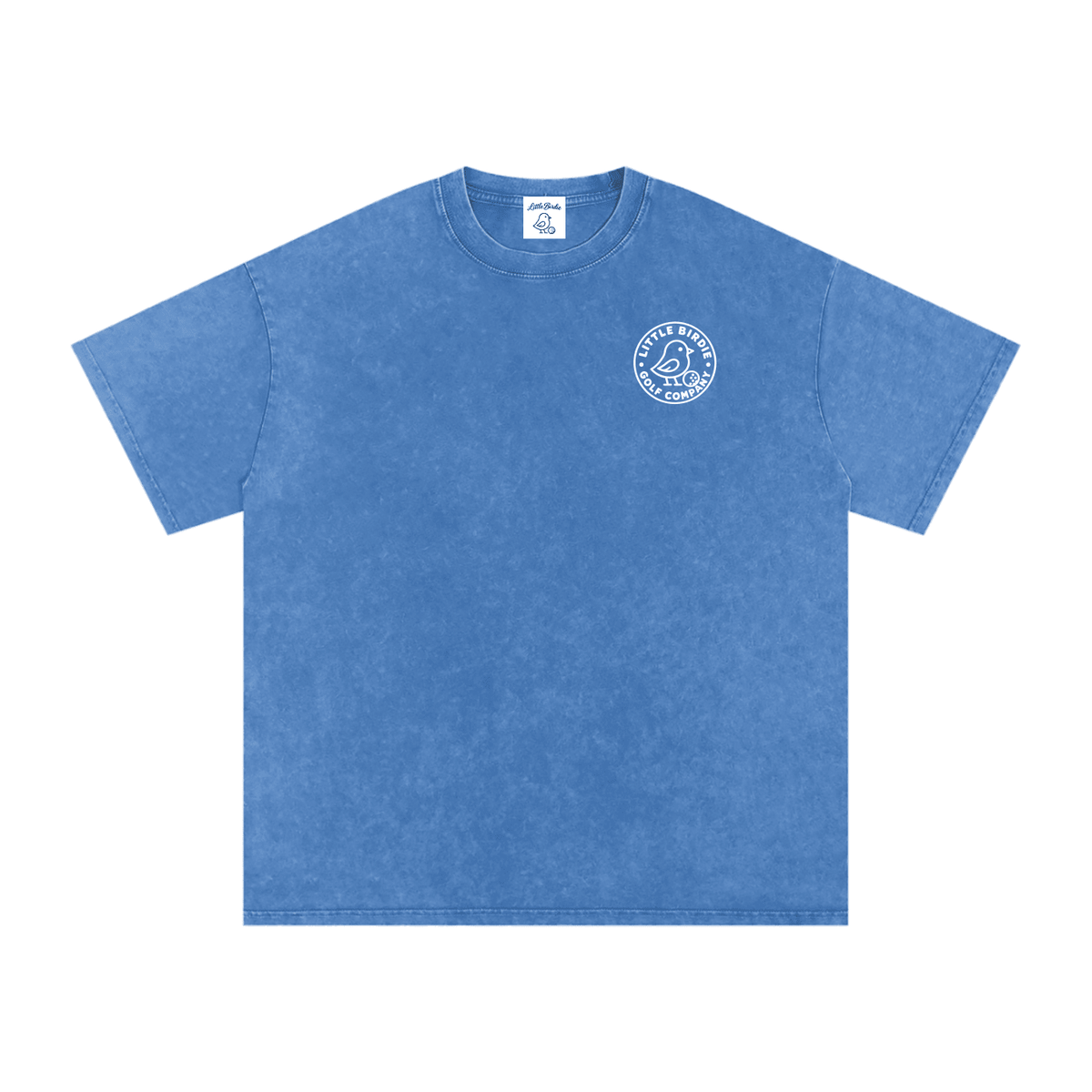 Birdie Badge Oversized Cotton Tee 250 GSM Vintage Wash Relaxed Fit - Little Birdie Golf Co