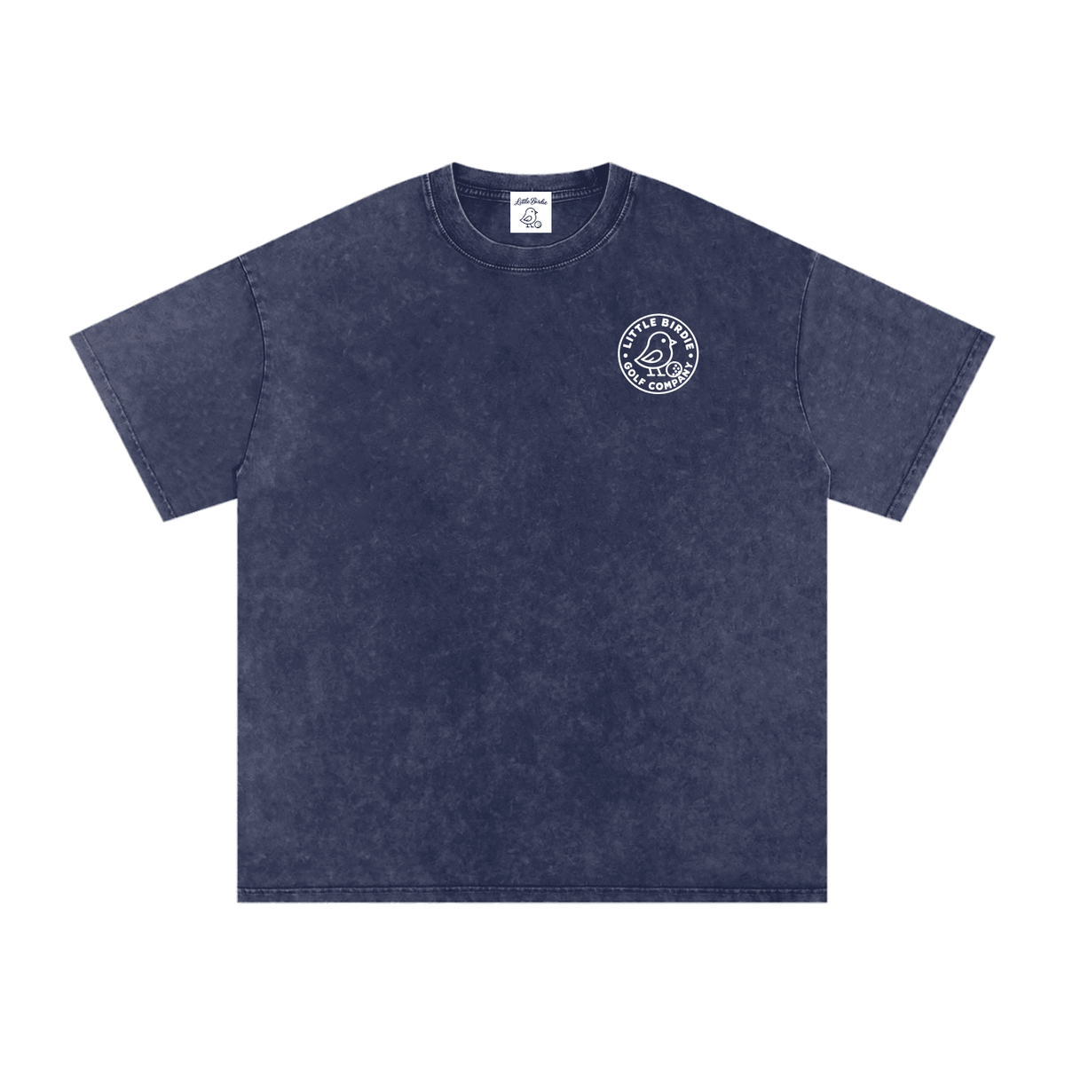 Birdie Badge Oversized Cotton Tee 250 GSM Vintage Wash Relaxed Fit - Little Birdie Golf Co