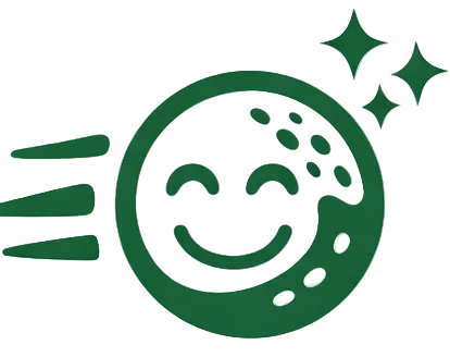 Green logo with a smiley face and sparkling elements on a white background