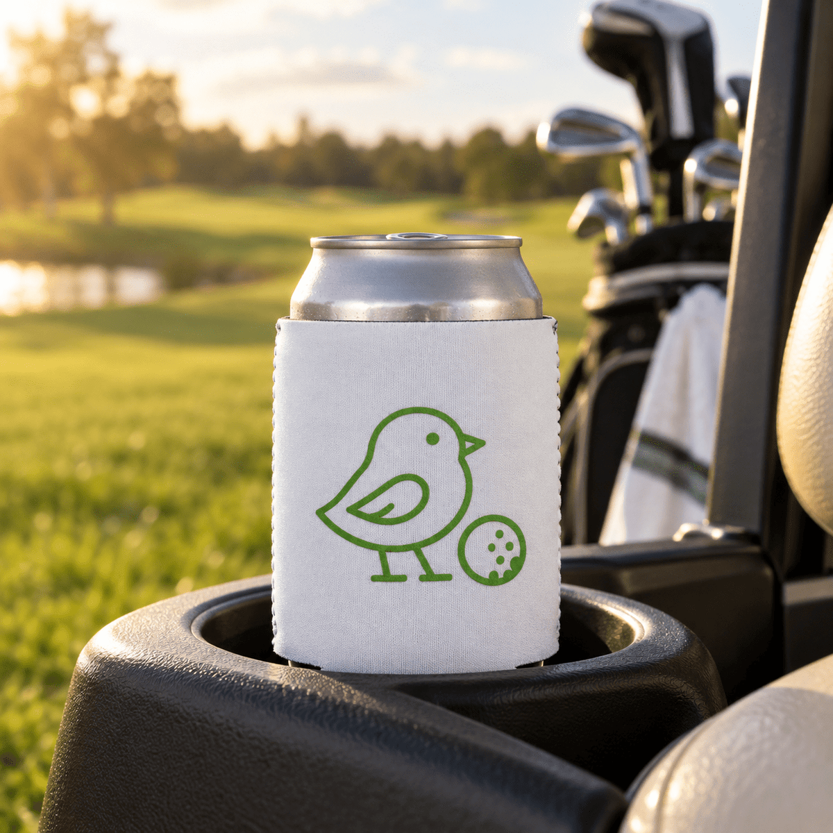 Little Birdie White Neoprene Can Koozie Insulated Beverage Sleeve - Little Birdie Golf Co
