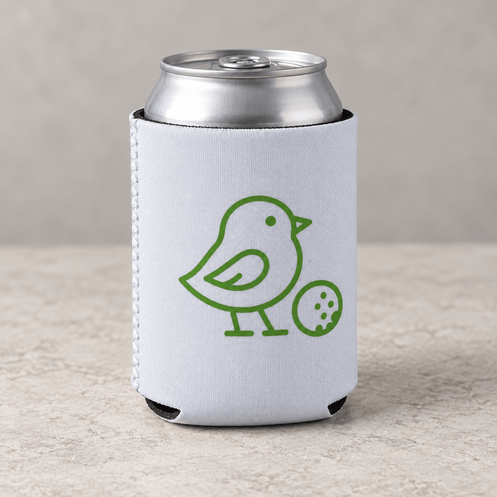 Little Birdie White Neoprene Can Koozie Insulated Beverage Sleeve - Little Birdie Golf Co