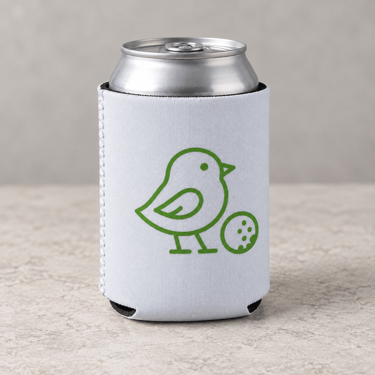 Little Birdie White Neoprene Can Koozie Insulated Beverage Sleeve - Little Birdie Golf Co